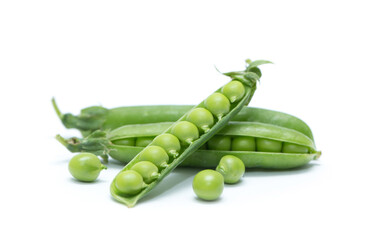 green peas vegetable bean isolated on white