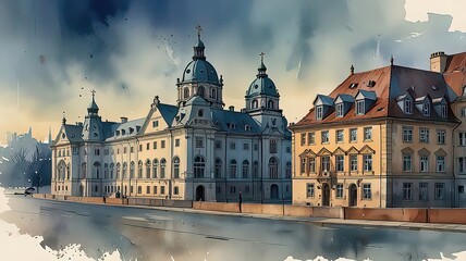 Modern German Art History Building Focused View