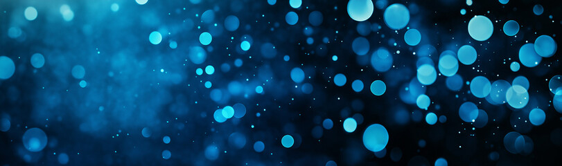 Digital blue glow particle abstract bokeh background with shine and glow blue light balls