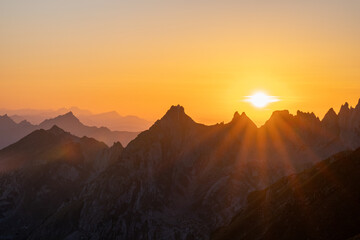 Sonnenuntergang am Rotsteinpass/ Alpstein/ Schweiz