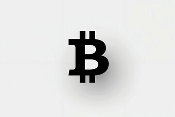Obraz premium A black and white image of a bitcoin on a white background