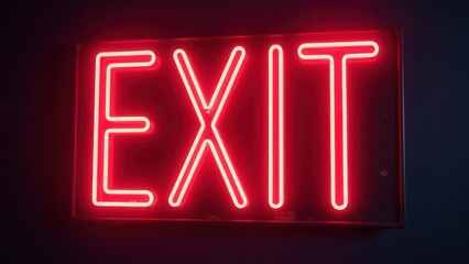 Neon sign with text exit