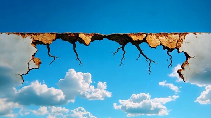 Broken Sky Crack in the Earth Abstract Nature Conceptual Background