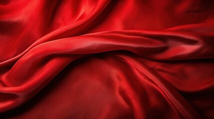 Obraz premium Smooth Red Satin Fabric Background Texture