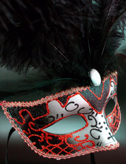 venice carnival mask, isolated from background, close up