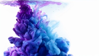  Light, ethereal ink drops suspended in motion, with a mix of deep blues and purples, concent