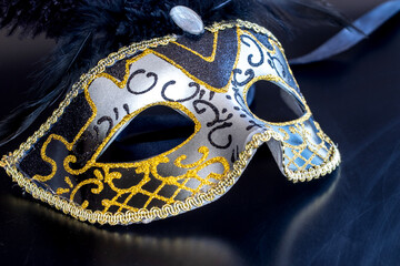 venice carnival mask, isolated from background, close up