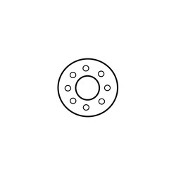 Illustration of a black sewing machine bobbin icon