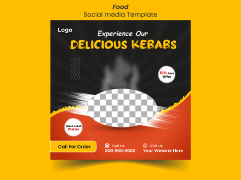 Creative And Modern Food Social Media Post Design Layout