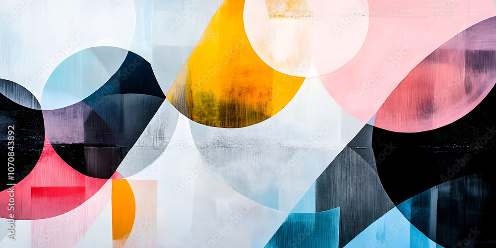 Poster abstract watercolor circles: a captivating blend of vibrant colors and geometric shapes creates a dy