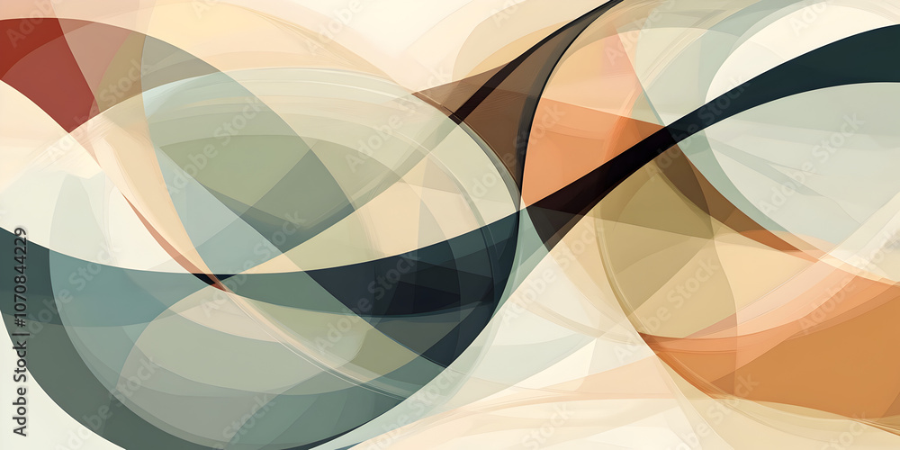 Poster abstract flow: intertwined ribbons of muted earth tones create a mesmerizing visual flow. the image 