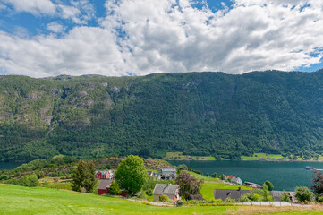 Obraz premium Sogndal is a municipality in Sogn og Fjordane county, Norway. It is located on the northern shore of the Sogn Fjord, in Sogn county.