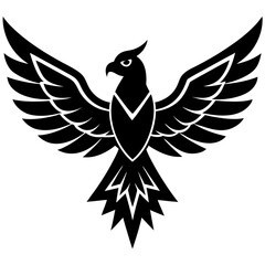 Thunderbird vector silhouette on white background
