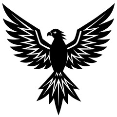 Thunderbird vector silhouette on white background