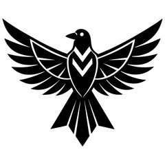 Thunderbird vector silhouette on white background