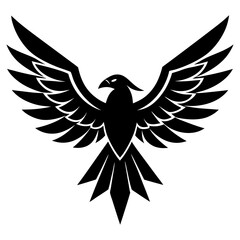 Thunderbird vector silhouette on white background