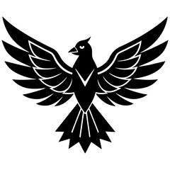 Thunderbird vector silhouette on white background