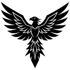 Thunderbird vector silhouette on white background