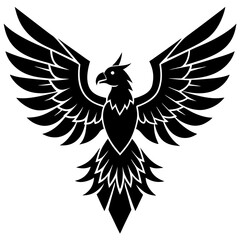 Thunderbird vector silhouette on white background