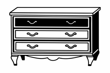 An elegant design of drawers vector silhouette 