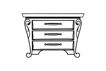 An elegant design of drawers vector silhouette 