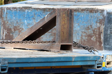 Strong iron steel chain close up.