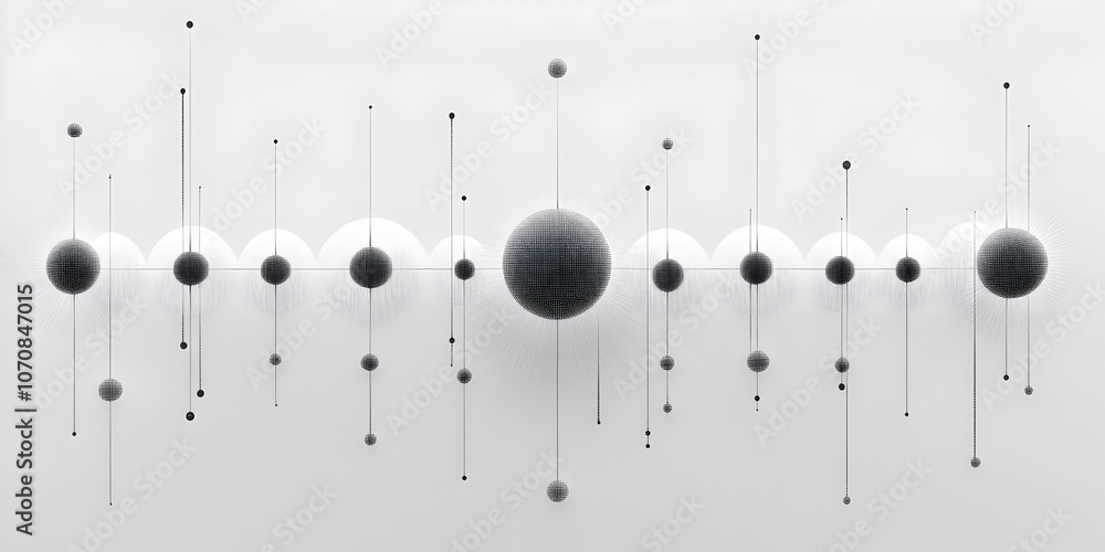 Poster abstract minimalist sphere composition: a captivating, minimalist composition featuring a series of 