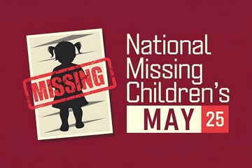 National Missing Persons Day design with magnifying glass and fingerprint