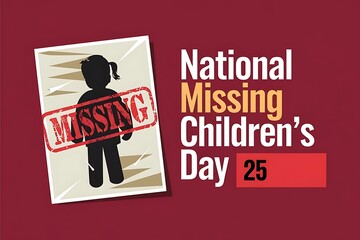 National Missing Persons Day design with magnifying glass and fingerprint