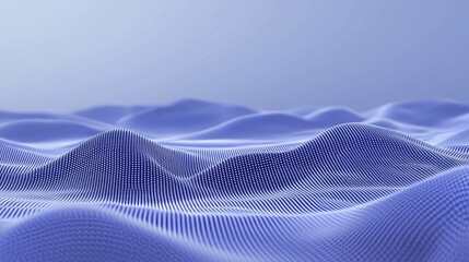 An abstract digital illustration depicting blue waves made up of dots, creating a sense of depth and movement, suitable for creative designs.