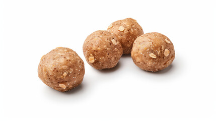 Fototapeta premium laddu indiaen dessert food on white background, fried balls