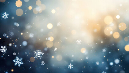 A winter background with a soft bokeh effect, where the snowflakes gently blur in the distance, creating a dreamy and serene atmosphere. 