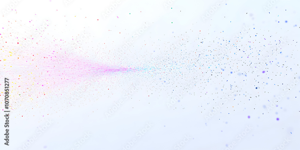 Poster cosmic dance: a mesmerizing abstract background with a vibrant trail of colorful particles swirling 