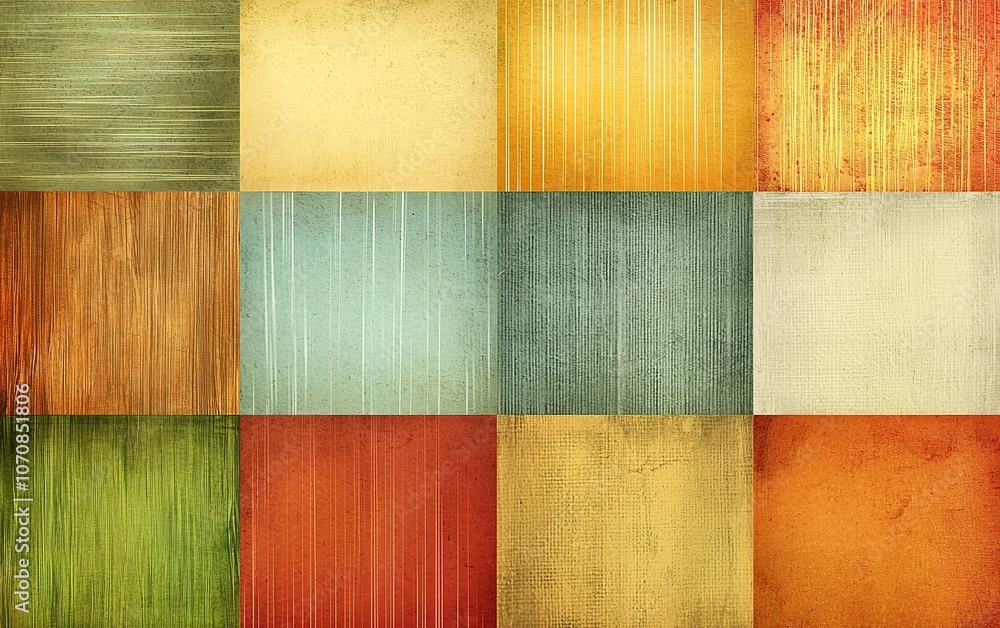 Poster colorful textured backgrounds arranged in a grid pattern showcasing various hues and designs for cre