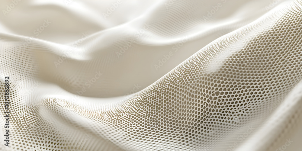 Poster soft white fabric with subtle snake pattern