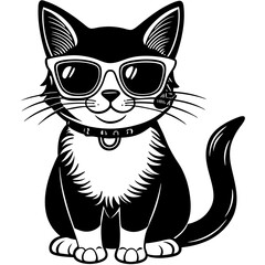 Obraz premium cute cat wearing a sunglass
