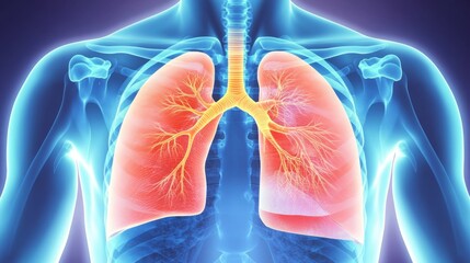 Medical chest X-ray image showing detailed anatomy of lungs and heart, essential diagnostic tool for detecting respiratory and cardiovascular conditions.
