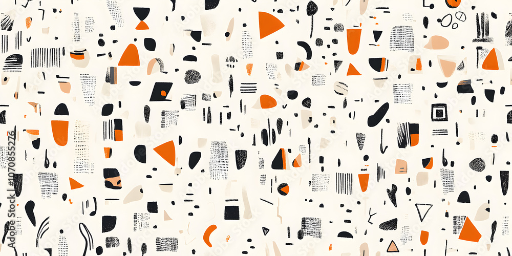 Poster abstract terrazzo pattern: a seamless, vibrant design featuring an array of geometric shapes and org