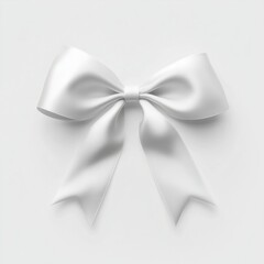 Naklejka premium Elegant white ribbon bow on minimalistic light background