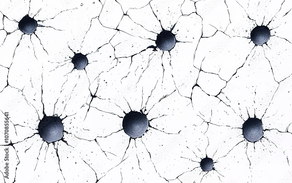 Poster abstract representation of interconnected neural cells on a white background illustrating complex ne