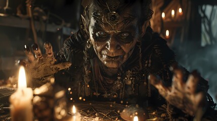 Obraz premium Shamanic Wisdom Wallpaper: Mystical Energy and Ancient Power 