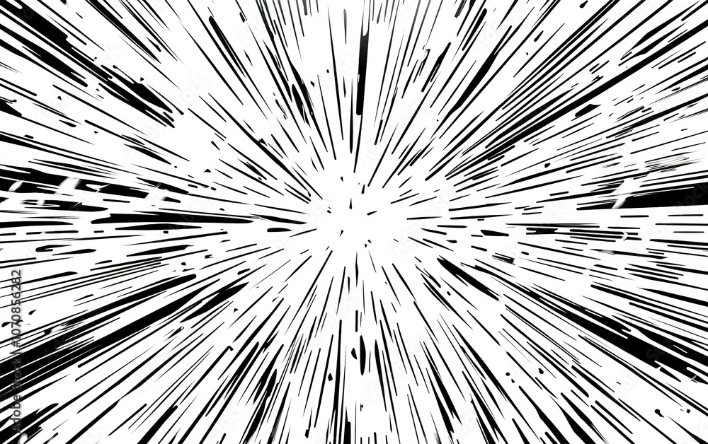 Aufkleber dynamic burst of rays creating an explosive effect with sharp lines radiating outward in a chaotic d