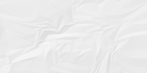 Vector empty white color crumple paper texture pattern abstract background. Crumpled white paper abstract shape background with space paper for texture.	
