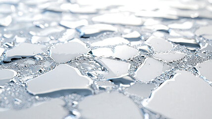 Obraz premium 3D texture of icy cracks with tiny, glistening water droplets, creating a dynamic, frosty effect, ideal for winter-themed designs