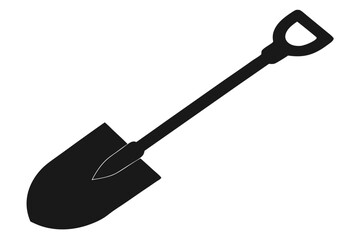 Camping Shovel Icon in Silhouette