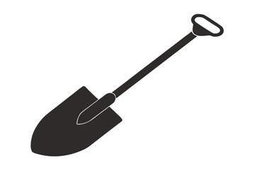 Camping Shovel Icon in Silhouette
