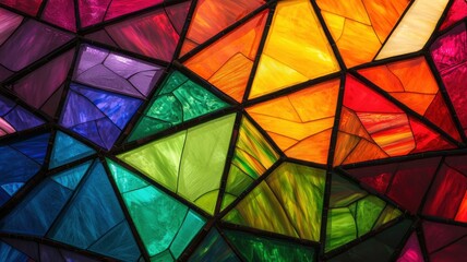 Stunning stained glass art showcases vibrant colors in intricate patterns