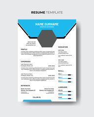 Obraz premium Creative CV Resume Template design. Clean And Modern Resume for job application.