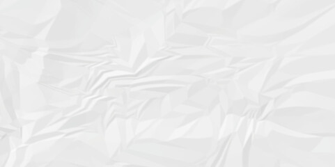 Vector empty white color crumple paper texture pattern abstract background. Crumpled white paper abstract shape background with space paper for texture.	
