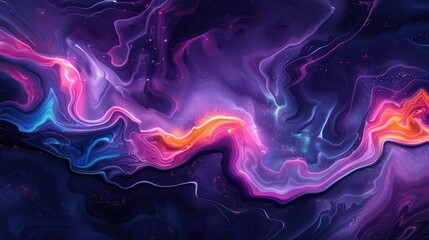 Abstract neon liquid wavy background. Liquid art, marbling texture